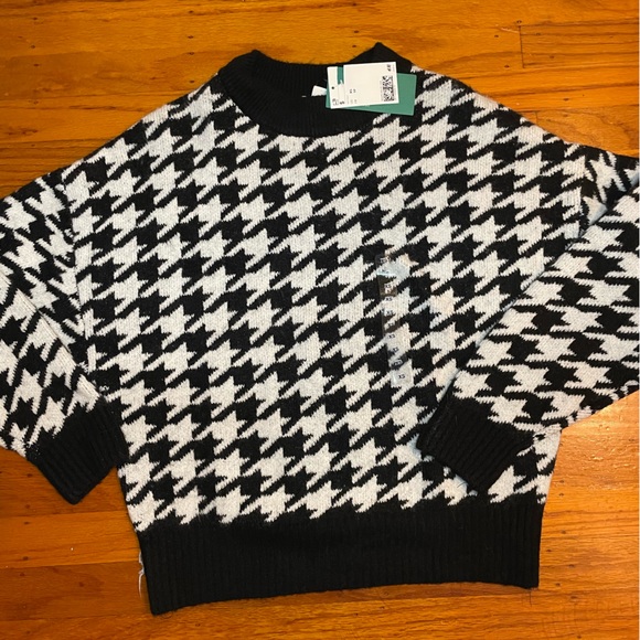 H&M Knit Houndstooth Pattern Women New Size XS - Picture 2 of 3